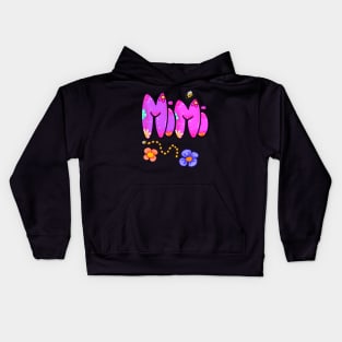 Mimi Top 10 best personalised gifts - Mimi - personalised,personalized custom name with flowers Kids Hoodie